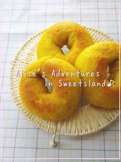 * ヘルシー ❤ カボチャのベーグル♪-レシピのメイン写真