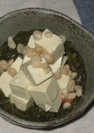 ヘルシー♪　めかぶ　豆腐♪　天かすのせ♪-レシピのメイン写真