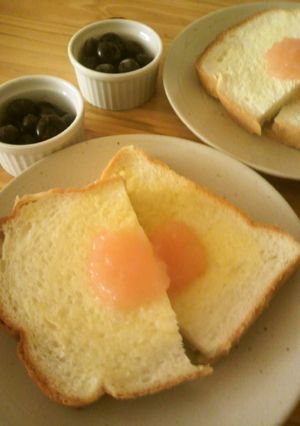 ヘルシーおめざ♪桃ジャムトースト♪-レシピのメイン写真