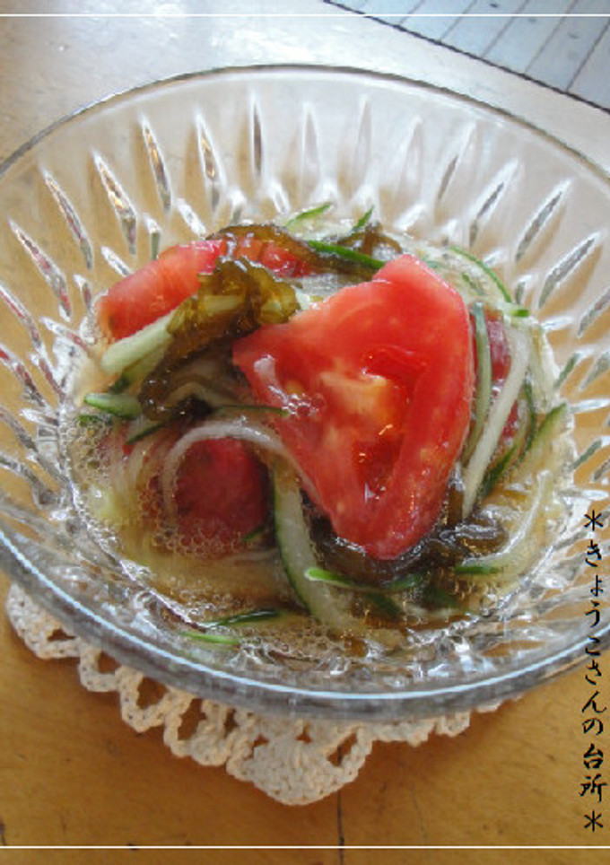 トマトともずくの酢の物-レシピのメイン写真