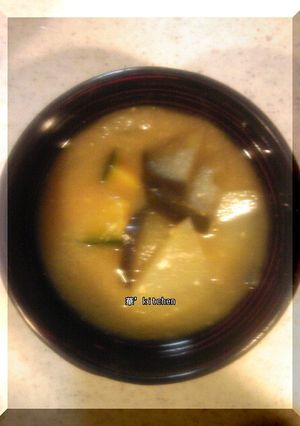 茄子と南瓜と夕顔の味噌汁-レシピのメイン写真