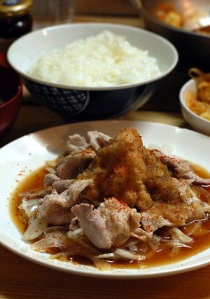 簡単豚冷しゃぶ（ゆず胡椒と酢醤油のタレ）-レシピのメイン写真