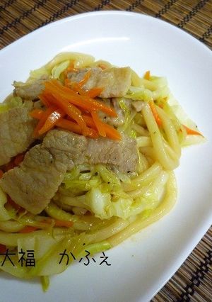 簡単　野菜たっぷりポン酢 de 焼うどん-レシピのメイン写真
