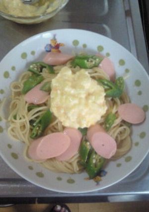 簡単オクラ卵の冷製パスタ-レシピのメイン写真