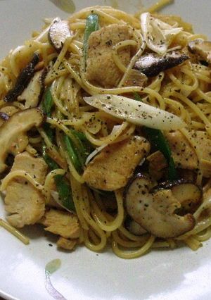 ネギと鶏肉の簡単パスタ-レシピのメイン写真