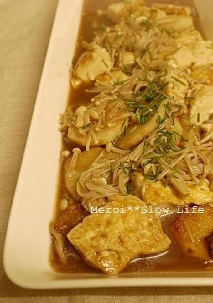 五香粉で豆腐と長芋のステーキ煮びたし風-レシピのメイン写真