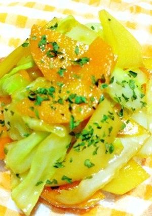 お弁当に♪キャベ人参のバター醤油和え-レシピのメイン写真