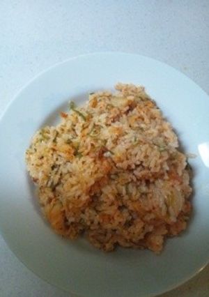 簡単!!めかぶ入りｷﾑﾁチャーハン♪-レシピのメイン写真