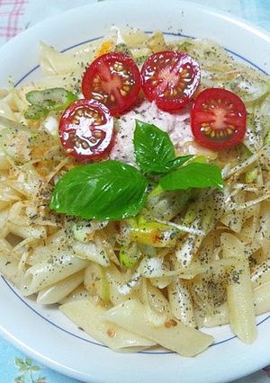 ツナマヨとラー油ネギのペンネ-レシピのメイン写真