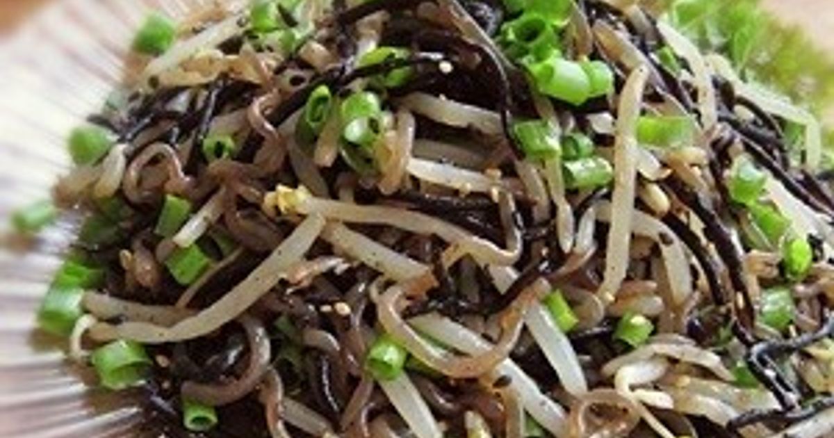 旨味絡む✿ひじき蒟蒻入りでもやしのナムル by ayureo 【クックパッド