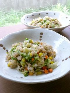 チーズが美味しい鮭レタスチャーハン-レシピのメイン写真