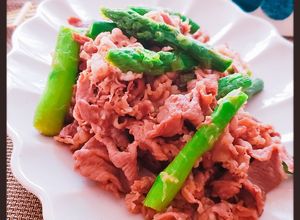 お弁当に牛アスパラのわさマヨ醤油炒め-レシピのメイン写真