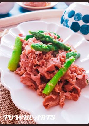 お弁当に牛アスパラのわさマヨ醤油炒め-レシピのメイン写真