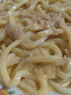ツナマヨの卵混ぜうどん-レシピのメイン写真