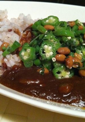 意外と合う♪ねばねばトッピングカレー-レシピのメイン写真