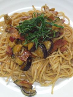 簡単!ナスとベーコンのトマトパスタ-レシピのメイン写真