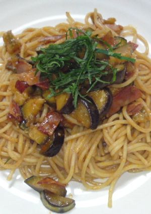 簡単！ナスとベーコンのトマトパスタ-レシピのメイン写真