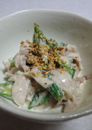 オクラと豚肉の和風マヨ和え-レシピのメイン写真