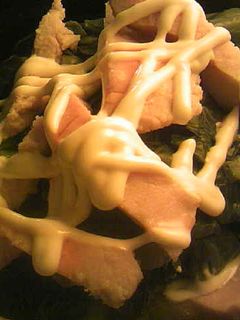焼豚と菜の花のめんつゆマヨラー油和え-レシピのメイン写真