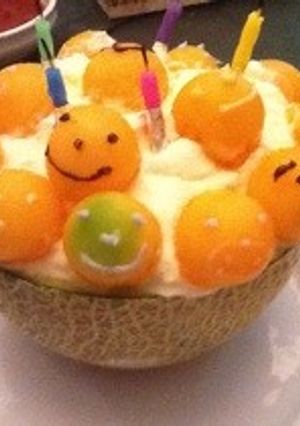 中学生の娘のメロンデコケーキ風デザート-レシピのメイン写真