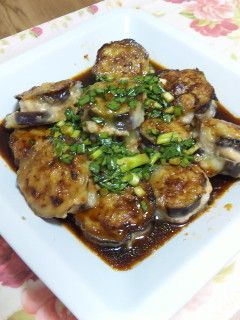 ナスと鶏肉の韓国風はさみ焼き♪-レシピのメイン写真