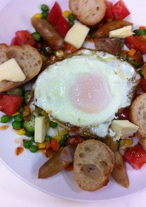 ちょっぴりの野菜とバケットでパンサラダ-レシピのメイン写真