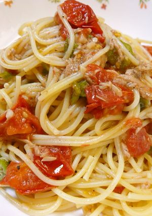 オクラとトマトのオイルベースパスタ-レシピのメイン写真