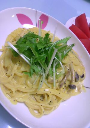 キノコのかぼちゃクリームｄｅパスタ-レシピのメイン写真