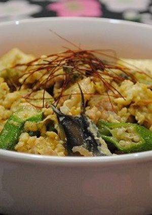 オクラとミョウガの 味噌味チャンプルー☆-レシピのメイン写真