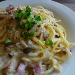 รูปของ きのことベーコンの和風クリームパスタ☆