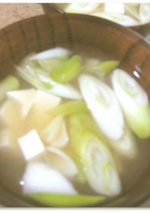 シンプル。長ねぎと豆腐の味噌汁-レシピのメイン写真