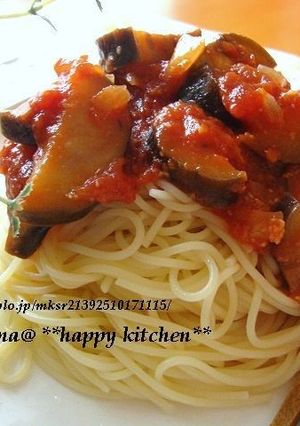 茄子とトマト水煮缶で！夏野菜の冷製パスタ-レシピのメイン写真