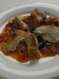 チキンソテーに自家製トマトソース添えて-レシピのメイン写真