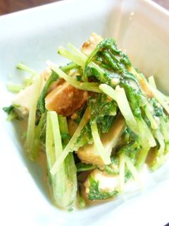 水菜と厚揚げのゴマ和え(*´▽`*)-レシピのメイン写真