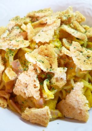 チーズカリカリ☆かぼちゃクリームパスタ♪-レシピのメイン写真