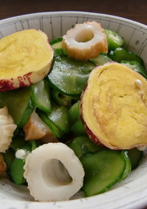 夏を元気に！きゅうりさつま芋オクラ酢の物-レシピのメイン写真