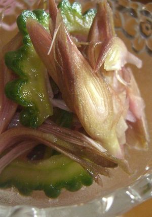 夏の一皿★ゴーヤとみょうがの簡単甘酢漬け-レシピのメイン写真