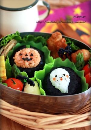 ハロウィン キャラ弁☆おばけ＆ジャック♪-レシピのメイン写真