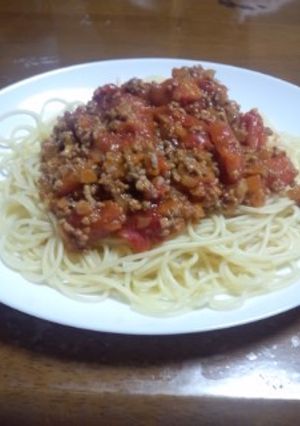 生トマトで作るミートソース-レシピのメイン写真