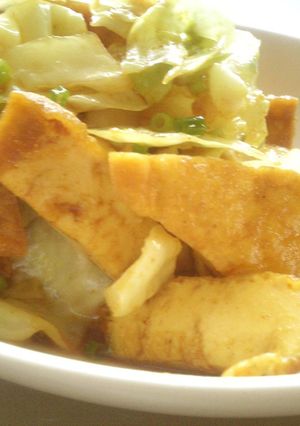 厚揚げとキャベツのカレー炒め-レシピのメイン写真