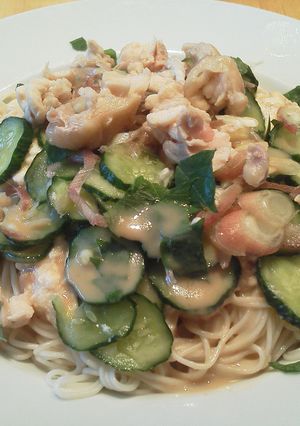 鶏と豆腐と野菜のそうめん-レシピのメイン写真