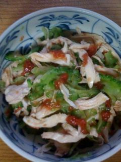 ゴーヤと鶏肉の梅肉和え-レシピのメイン写真