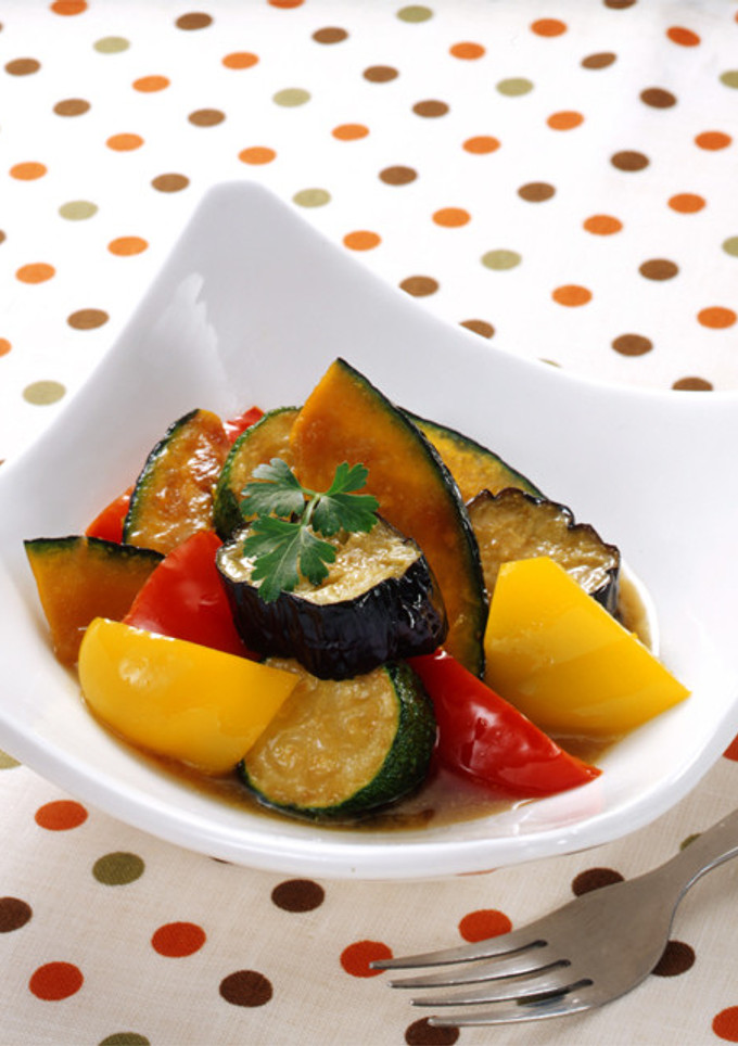 夏野菜の揚げびたし　オイスターソース風味-レシピのメイン写真