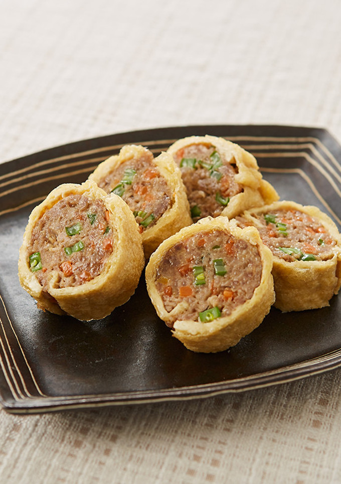 野菜とひき肉のくるくる油揚げ-レシピのメイン写真