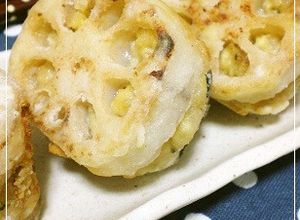 豆腐とひき肉の蓮根はさみ揚げ-レシピのメイン写真