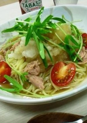 ツナと大根で簡単冷製パスタ-レシピのメイン写真