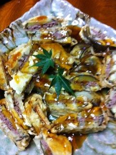 水茄子のはさみ揚げ・甘酢あんかけ-レシピのメイン写真
