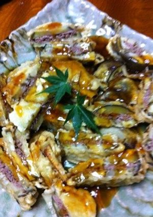 水茄子のはさみ揚げ・甘酢あんかけ-レシピのメイン写真