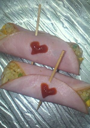 ハムで可愛いチャーハン-レシピのメイン写真