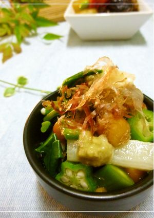 ネバネバ食感のお浸し-レシピのメイン写真